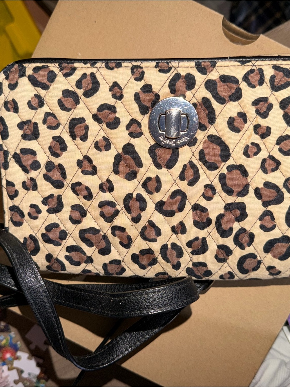 Vera Bradley Leopard Quilted Crossbody - Tan, Brown & Black
